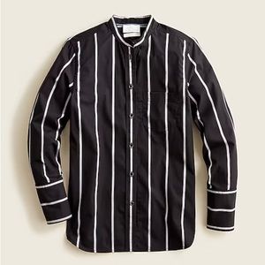 J. Crew classic fit collarless striped shirt